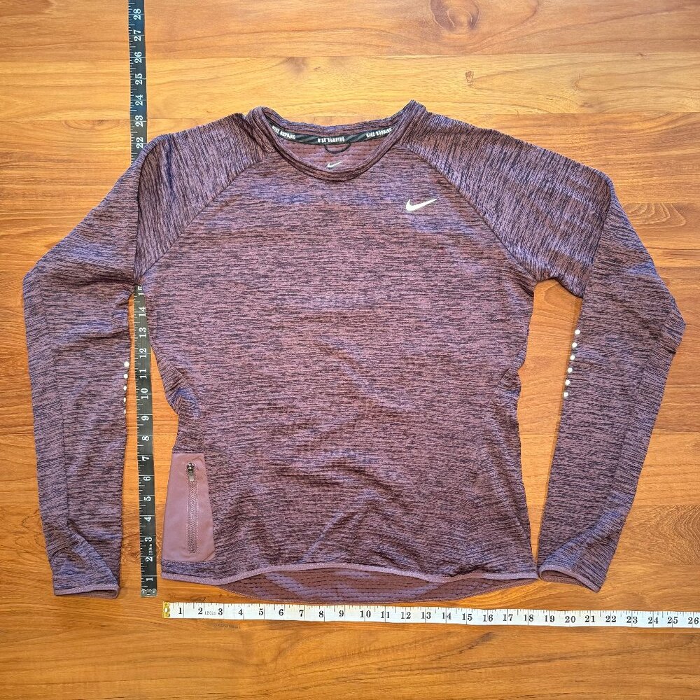 Nike Dri Fit Thermal Running Top, Purple Heather, Medium‎